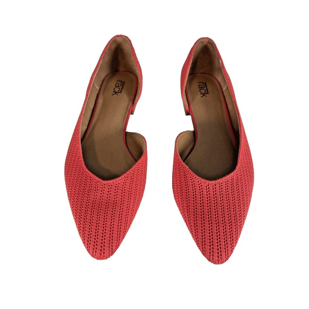 Nordstrom Rack Coral Pointed Toe Ballet Flats Womens 7.5 M Slip On Salmon